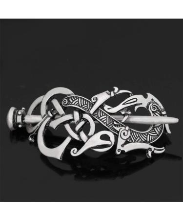 Lurrose Hair Clips Dragon Design Viking Jewelry Hair Clip Alloy Irish Hair Pin with Stick for Woman men - Buy Online on GoSupps.com