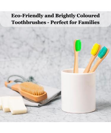 Bamboo Toothbrushes for Adults - BPA-Free Biodegradable Eco-Friendly Family Pack (5 Rainbow Colors) - Plastic-Free Packaging - Buy Online on GoSupps.com
