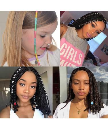 30 PCS Hair Accessory Set - Colorful Hair String, Yarn, Acrylic Leaf Charms for African Braids - Multicolor for Black Women and Girls - Buy Online on GoSupps.com