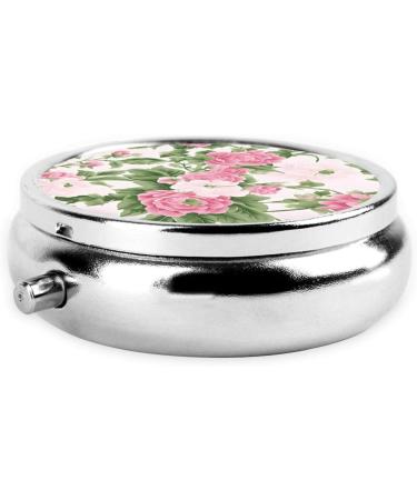 Floral Mini Round Pill Box - 3 Compartment Travel Organizer | Portable Medicine Case for Home & Office - Buy Online on GoSupps.com