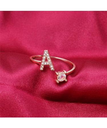 DNCG Ladies 26 English Letter Ring Ring Open Mouth Gold Ring - Buy Online on GoSupps.com
