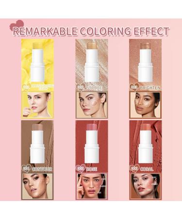 Natural Makeup Stick Versatile Long Lasting Concealer Stick Contouring Stick Highlighter Blush Stick Makeup Contouring Face Gifts for Women Strobe - Buy Online on GoSupps.com