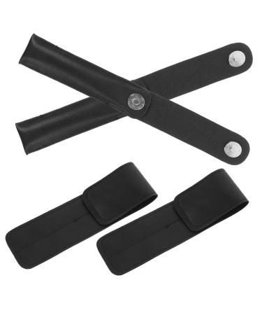 Stahad 4 pieces storage bag for tweezers storage bags for beauty tools eyelashes tweezers etui tool organizer make-up container artery case pencil round pearls 22x4x0.8cm black