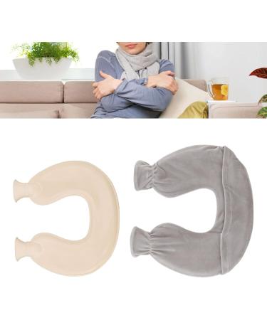 LBEC 1L Hot Water Bottle - Explosion-Proof U-Shaped Soft Cover for Pain Relief - Gray - Buy Online on GoSupps.com