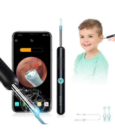 Sibytech R1 Otoscope ear cleaner human endoscope ear wage removal tool with LED light & 1080p FHD camera Safe EAR PICK KIT for iPhone iPad & Android smartphones (black)