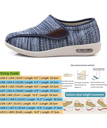 Men's Wide Width Adjustable Comfort Shoes for Diabetic Edema and Plantar Fasciitis - Blue - Size 9 - Buy Online on GoSupps.com