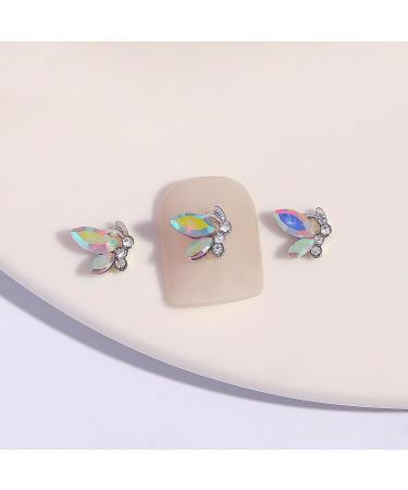 FEIlei 10Pcs/Set Nail Art Decor 3D Glitter Sparkling DIY Mini Nail Rhinestones Accessories Crystal Butterfly Nail Charm - Buy Online on GoSupps.com