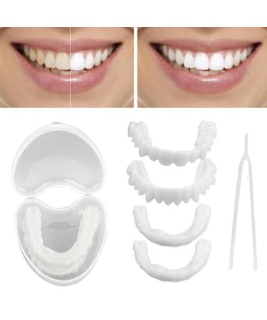 Brigtviee smile smile teeth veneer 1 couples immediately veneer false teeth temporary prostheses teeth veneers provisional dentures cosmetic veneers teeth with mini tweezers for men women