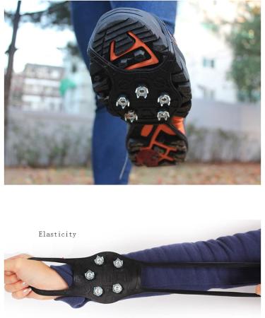 Winter Traction Cleats - Anti-Slip Ice Crampons for Boots and Shoes | Snow Grippers for Walking, Climbing, Hiking | Rubber Spikes, 2PCS for Men and Women - Buy Online on GoSupps.com