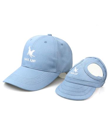 Famkit Dogs pet baseball cap sports hat dog mom/dad family family suitable baseball cap dog bag sun protection hats with ear holes and adjustable straps blue XL XL