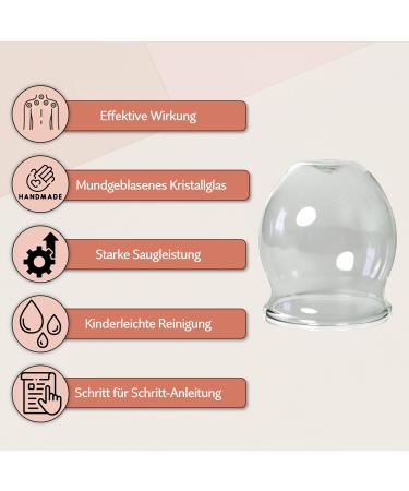 Lauschaer Glass Cupping Glass with Suction Ball 25mm - Professional Fireless Cupping Therapy - Original Cupping Glass for Medical Use - Buy Online on GoSupps.com