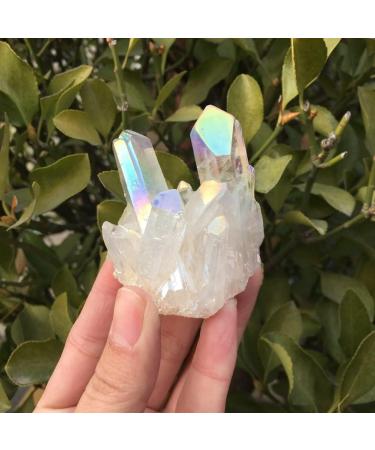 Natural Crystal Rough Gems for Decoration 90-100g White Flame Aura Quartz Crystal Cluster Aura Crystal - Buy Online on GoSupps.com