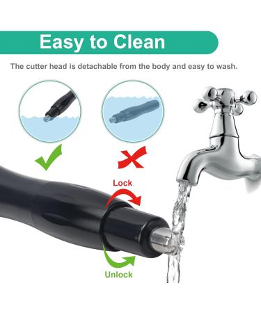 Professional Ear and Nose Hair Trimmer - Painless Battery-Operated Facial & Eyebrow Trimmer for Men & Women - Waterproof with Dual Edge Blades - Buy Online on GoSupps.com