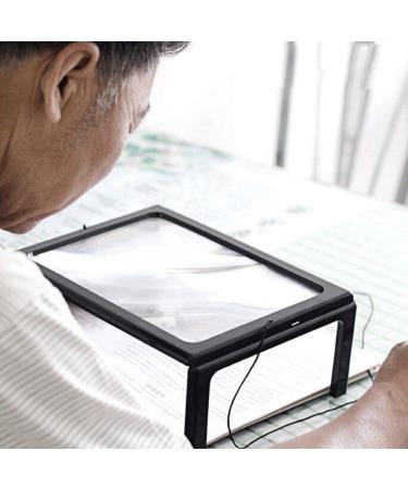 High Magnification Magnifying Glass Desktop Reading Old Man with Light with Chest Hanging A4 Large Lens Rectangular HD Portable Magnifying Glass Made in China - Buy Online on GoSupps.com