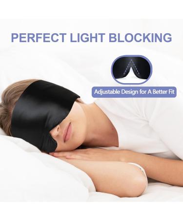 Luxury Mulberry Silk Sleep Mask - Comfortable Eye Mask for Men & Women | Adjustable Band & Pressureless Blackout Design - Perfect for Side & Back Sleepers | Midnight Black - Buy Online on GoSupps.com