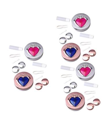 Healeved 6 Pcs Contact Lens Case Mirror Foil Holder Replaceable Travel PP