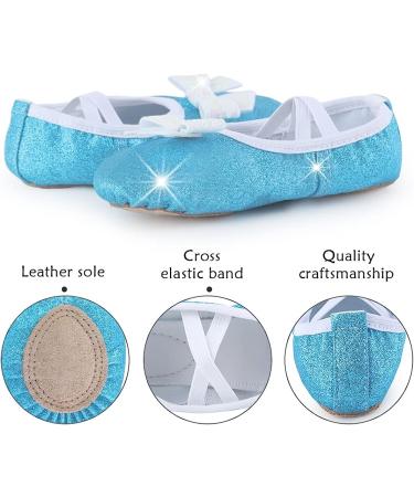 WYHDY Glitter Ballet Dance Shoes for Girls Toddler/Kid - Shiny Blue, Size 10.5 Narrow - Buy Online on GoSupps.com