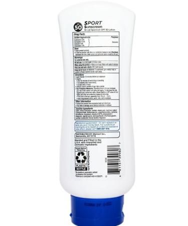 SEDLAV Bundle: Equate Sport Sunscreen Lotion SPF 50 (Pack of 2) - Broad Spectrum Protection - 8 FL Oz Each - Buy Online on GoSupps.com