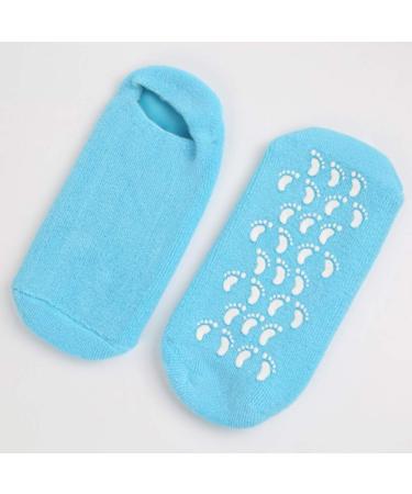 Minkissy Moisture Gloves & Sock Set | Gel Heel Socks & Spa Gloves for Dry Cracked Skin - Sky Blue - Buy Online on GoSupps.com