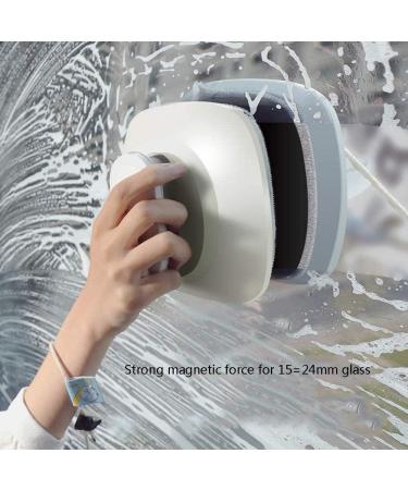 Household Cleaning Tool Magnetic Window Cleaner Sponge Glass Surface Wiper Glass Cleaner Double Sided Cleaning Brush Pink Colour:White - Buy Online on GoSupps.com