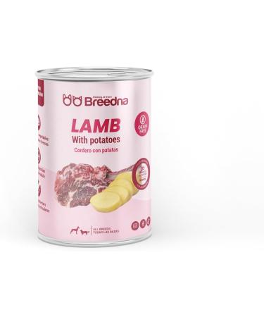 BREEDNA - Pack of 12 Cans of 380g of Wet Food with Lamb and Potatoes | for Young and Adult Dogs of All Breeds | Hypoallergenic Food without Cereals - Buy Online on GoSupps.com
