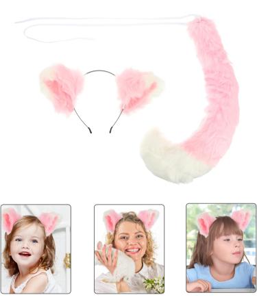 Animal Costume Accessories Plush Fox Ear Headband and Tail Set Christmas Party Costume Accessories Xmas Party Favors Photo Props for Kids Children Adult Pink White - Buy Online on GoSupps.com