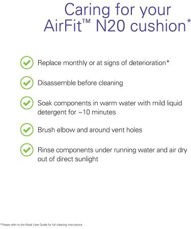 ResMed AirFit N20 Cushion - Large Nasal Cushion Replacement with InfinitySeal Design (1 Pack) - Buy Online on GoSupps.com
