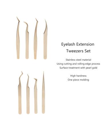 8-Piece Eyelash Extension Tweezer Set | Stainless Steel Beauty Tools for Perfect Eyelash Applications - Buy Online on GoSupps.com