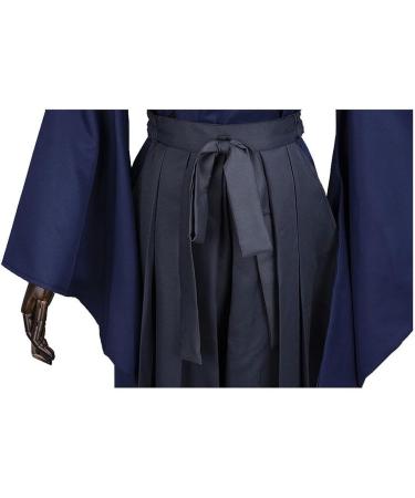 Japanese Unisex Kendo Uniform Set - Traditional Kimono Sportswear for Aikido & Martial Arts | Samurai Costume Cosplay - Large Dark Blue - Buy Online on GoSupps.com
