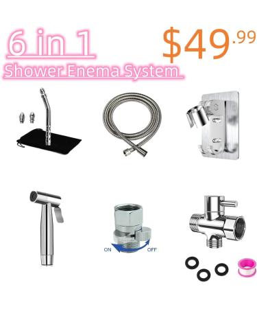 Premium Shower Enema Kit - Enema Nozzle & 59" Hose - Ideal Shower Douche Attachment for Men & Women - Buy Online on GoSupps.com