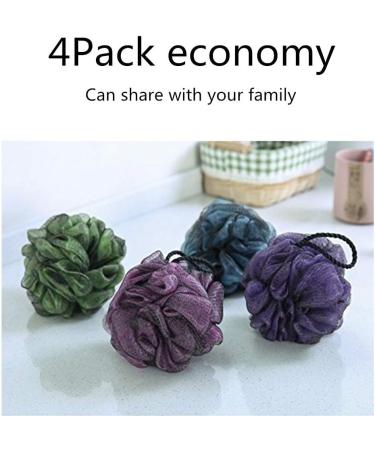 4 Pack JollyJelly Bath Shower Sponges - Double Mesh Body Scrubbers for Smooth Skin | Luffa Scrub Brushes for Men & Women | International Shipping - Buy Online on GoSupps.com
