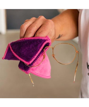 Extra Absorbent Microfiber Cleaning Cloth - 18x18cm Pink & Purple | Ideal for Cooking & Kitchen Use - Buy Online on GoSupps.com