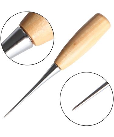 2PCS Alloy Steel Wood Handle Punching Tapered Awl Craft Cloth Scratch Awl Repair Tool for DIY Craft - Buy Online on GoSupps.com