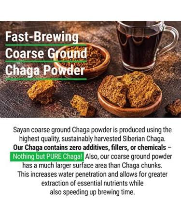 Sayan Siberian Raw Ground Chaga Powder 1 Lbs (16 oz) | Wild Forest Mushroom Tea | Powerful Adaptogen Antioxidant Supplement | 454 g (Pack of 1) - Buy Online on GoSupps.com