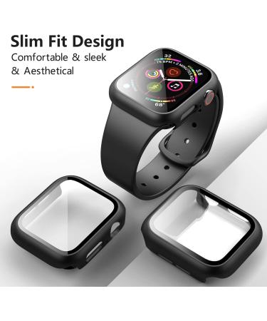 Mugust 3 Pack Apple Watch Screen Protector 40mm SE Series 6/5/4, Hard PC Full Cover with Tempered Glass - Black 40mm - Buy Online on GoSupps.com