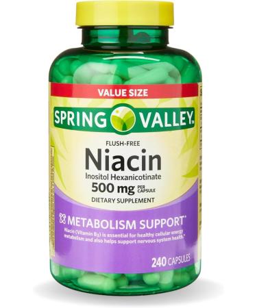 Vitamin B3 Niacin 500mg Flush Free Capsules Dietary Supplement 240 Pills (Pack of 1) - Buy Online on GoSupps.com