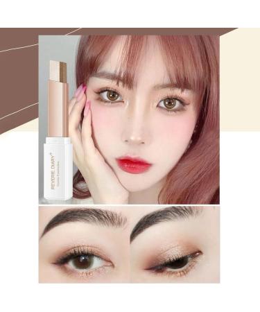 Two Tone Eyeshadow Stick Long Lasting Eyeliner Pen Two Colors in One Matte Glitter Shimmer Eyeshadow Glitter Gradient Eyeshadow Stick 02# Brown Coffee - Buy Online on GoSupps.com