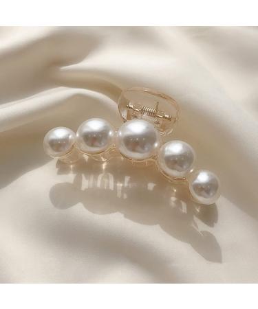 Mehayi 4-Piece Large Pearl Hair Clips for Women & Girls | Fashionable Hair Accessories for Thick & Thin Hair | Perfect for Parties & Weddings - Buy Online on GoSupps.com