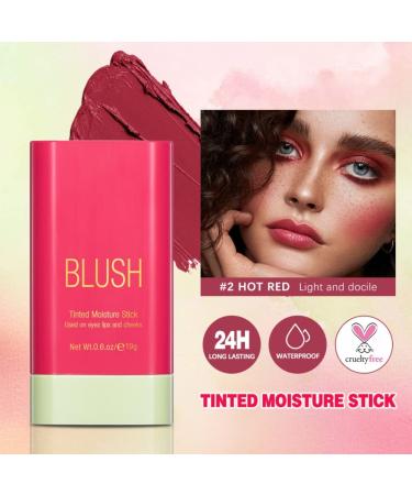 Ofanyia Cream Blush Stick - Multi-Use Lip and Cheek Tint - Velvet Matte Texture - Cruelty Free - (02# Hot Red) - Buy Online on GoSupps.com