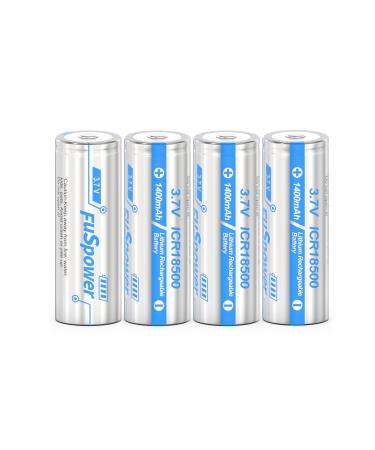 18500 Rechargeable li-ion Battery 3.7V 1400Mah Batteries for LED Torch Falshlight 4pcs 18 * 50mm