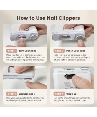 fumooa Electric Nail Clipper 2-in-1 Cutting and Grinding Automatic Nail Clipper 2-Speed with LED Light Electric Nail Clipper - Buy Online on GoSupps.com