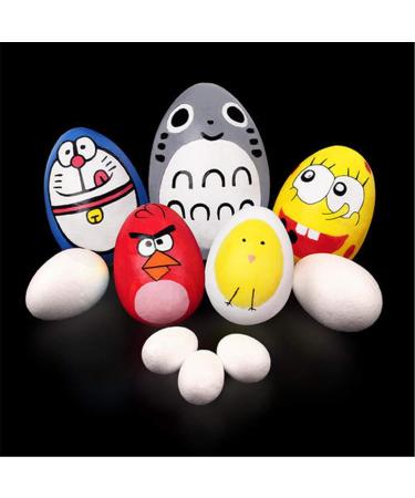 Crafjie Foam Eggs 3.15 inch 30pcs - White Polystyrene Eggs for Spring Easter Crafts - DIY Painting School Projects for Holidays - Buy Online on GoSupps.com