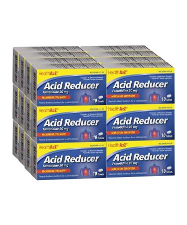 HealthA2Z Acid Reducer | Famotidine 20mg | Maximum Strength | Relief from Heartburn & Acid Indigestion | 24 Packs of 10 Tablets (240 Tablets Total) | Value Pack