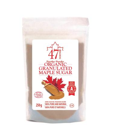47 North Canadian granulated maple organic sugar 250g grade A gluten -free vegan organic unique taste for pancakes & more 250 g (1 Pack) - Buy Online on GoSupps.com