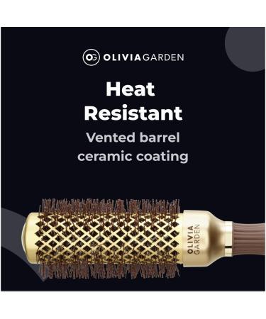 Olivia Garden Expert Blowout Shine Gold & Brown Hairbrush 35mm - Best International Shipping for Salon Quality Hair Tools - Buy Online on GoSupps.com