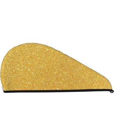 Gold Shiny Microfiber Hair Towel - Super Absorbent Coral Velvet Wrap for Women | Quick Dry Cap for Long & Curly Hair - Buy Online on GoSupps.com
