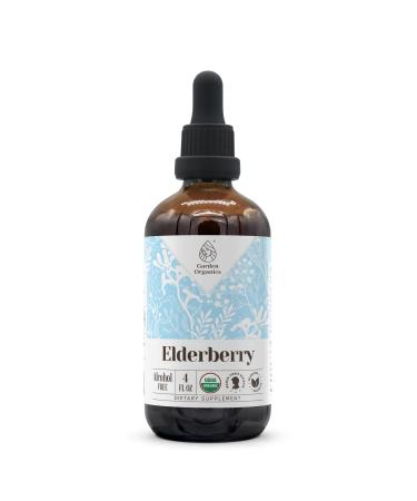 Elderberry USDA Organic Alcohol-Free Extract | Dietary Supplement, High-Potency Tincture | Natural Certified Organic Elderberry (Sambucus Nigra) Dried Berry (4 oz) 4 Fl Oz (Pack of 1)