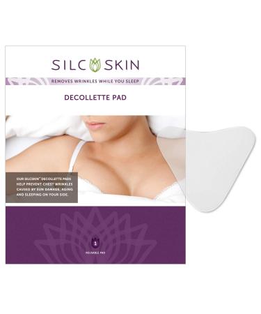 SilcSkin Decollette Pad to Help with Chest Wrinkles from Sun, Aging, Side Sleeping, Reusable Self Adhesive Medical Grade Silicone, 1 Pad SilcSkin Decollette Pad, 1 pad