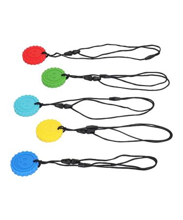 5PCS Sensory Chew Necklace Set - Silicone Chewy Toys for Kids and Adults - Reduces Chewing - Donut Shape - Buy Online on GoSupps.com