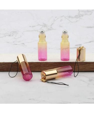 Rowiz 15PCS 5ml Yellow-Rose Red Gradient Color Glass Roll on Bottles UV Protection Empty Sample Vial Essential Oil Glass Bottles with Stainless Steel Roller Balls and Golden Screwcap with Buckle - Buy Online on GoSupps.com